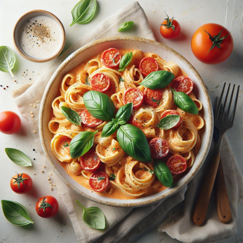 Savor the Flavor: Creamy Tomato Pasta with Fresh Basil Bliss