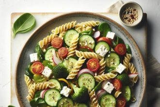Mediterranean Delight: Fresh Greek Pasta Salad with Feta
