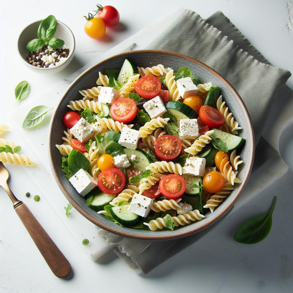 Mediterranean Delight: Fresh Greek Pasta Salad with Feta