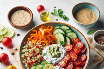 Fresh & Flavorful: Vibrant Greek Quinoa Bowls with Tzatziki