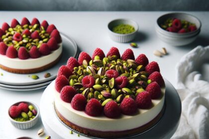 Inside Decadent Pistachio & Raspberry Cheesecake Domes
