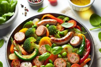Sizzling Turkey Sausage & Veggie Skillet: Flavorful Feast