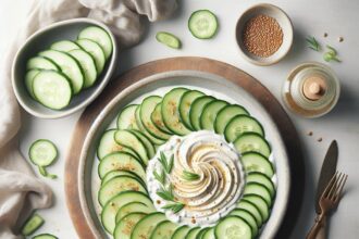 Refreshing Cucumber Slices with Creamy Tahini Twist