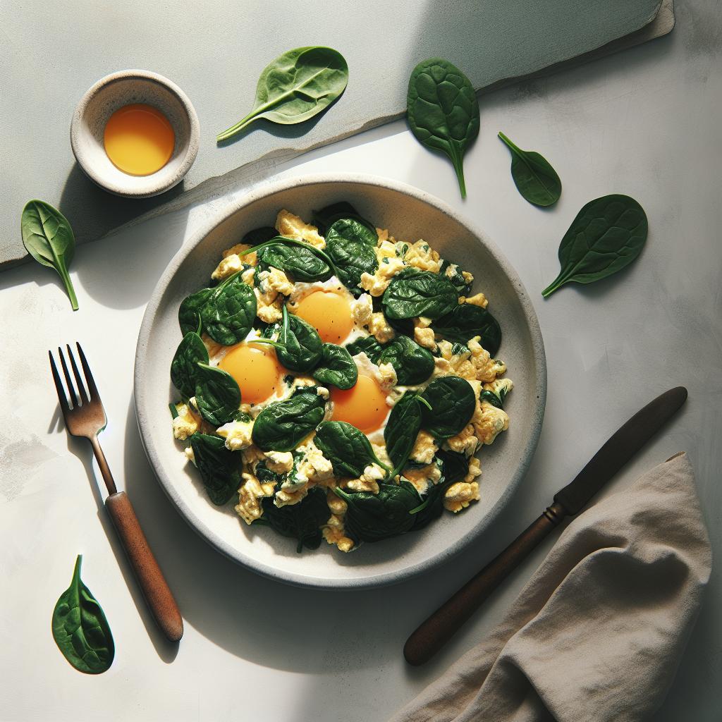 Wholesome Scrambled Eggs with Spinach: A Nutritious Delight