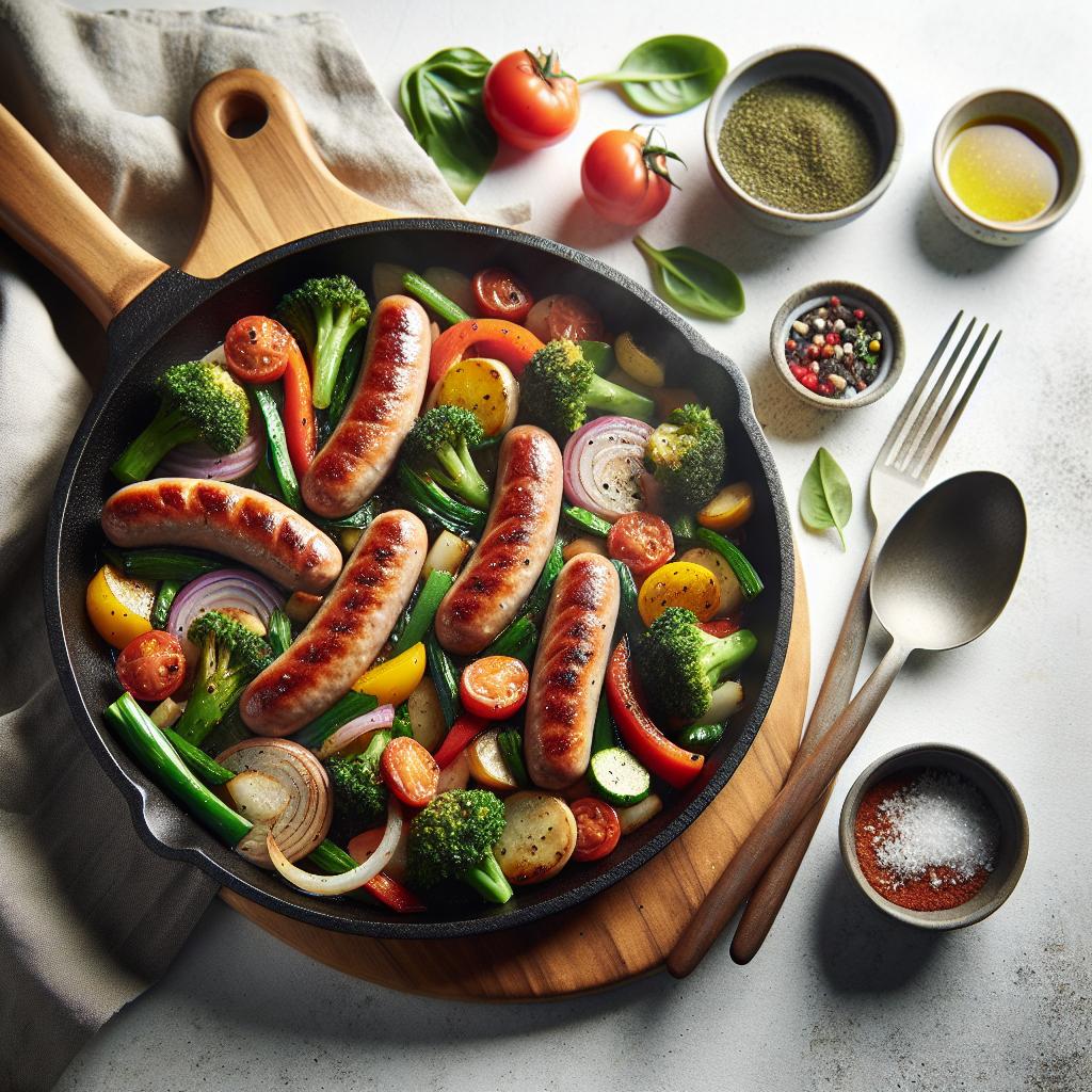 Sizzling Turkey Sausage & Veggie Skillet: Flavorful Feast
