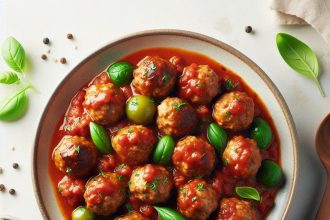 Savory Turkey Meatballs Simmered in Rich Marinara Sauce